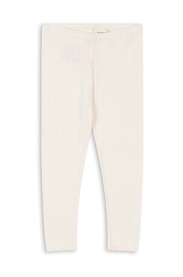 Konges Sløjd Dječje pamučne tajice Konges Sløjd MINNIE PANTS GOTS boja: bijela, bez uzorka, KS101612