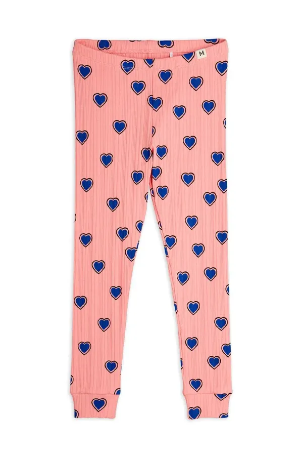 Mini Rodini Dječje pamučne tajice Mini Rodini Outlined hearts boja: ružičasta, s uzorkom, 2523012428