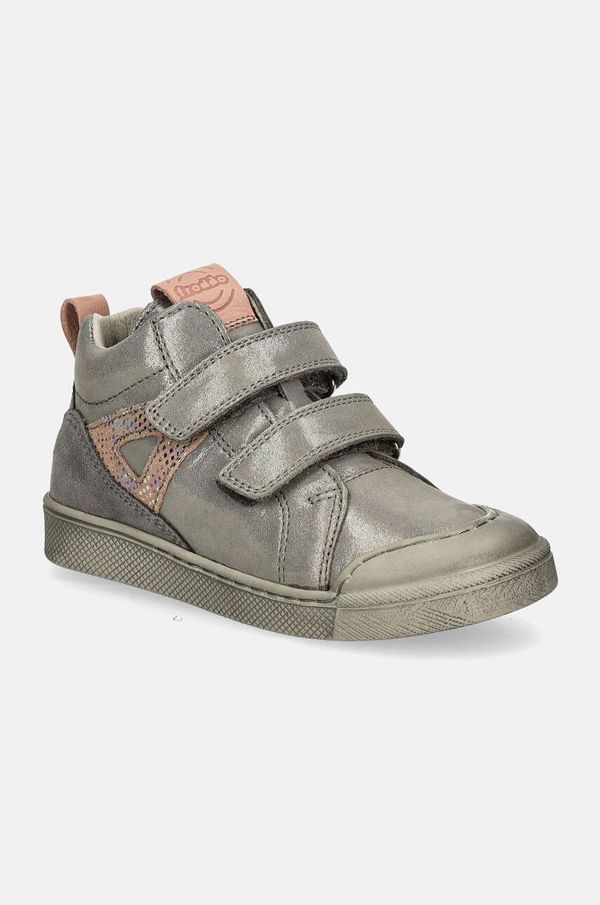 Froddo Dječje polucipele od brušene kože Froddo ROSARIO HIGH-TOP boja: srebrna, G2110134