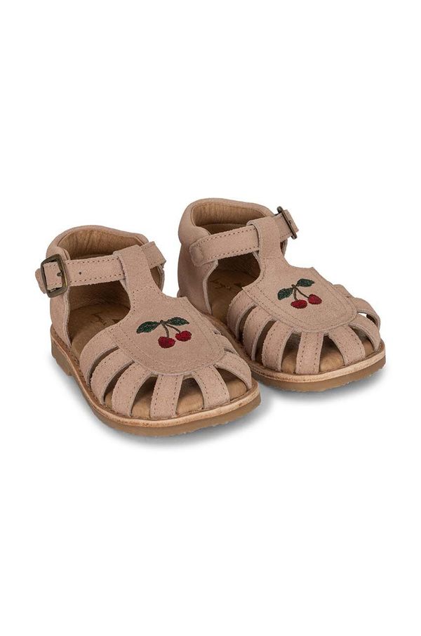 Konges Sløjd Dječje sandale od brušene kože Konges Sløjd boja: ružičasta