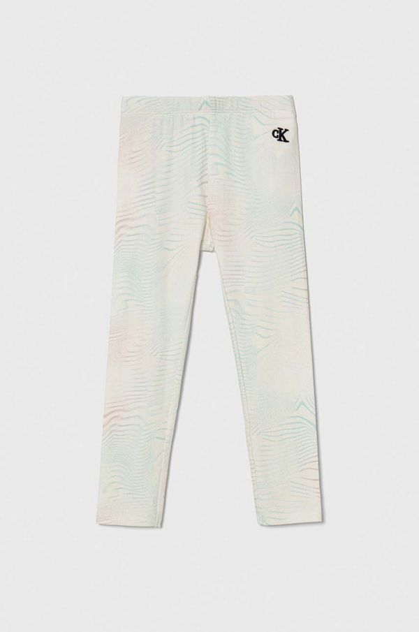 Calvin Klein Jeans Dječje tajice Calvin Klein Jeans boja: bež, s uzorkom