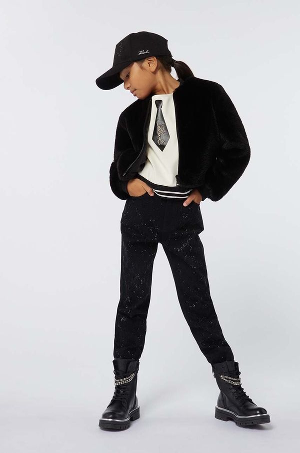 Karl Lagerfeld Dječje tajice Karl Lagerfeld boja: crna, s tiskom, Z30202