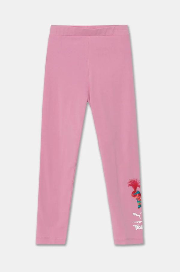Puma Dječje tajice Puma X TROLLS High Waist Leggings boja: ružičasta, s tiskom, 627662