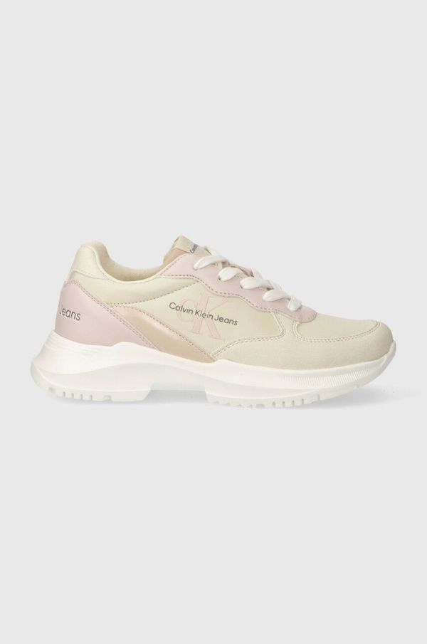 Calvin Klein Jeans Dječje tenisice Calvin Klein Jeans boja: bež