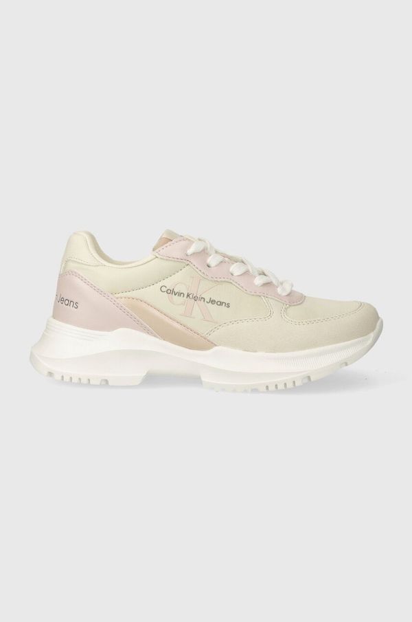 Calvin Klein Jeans Dječje tenisice Calvin Klein Jeans boja: bež