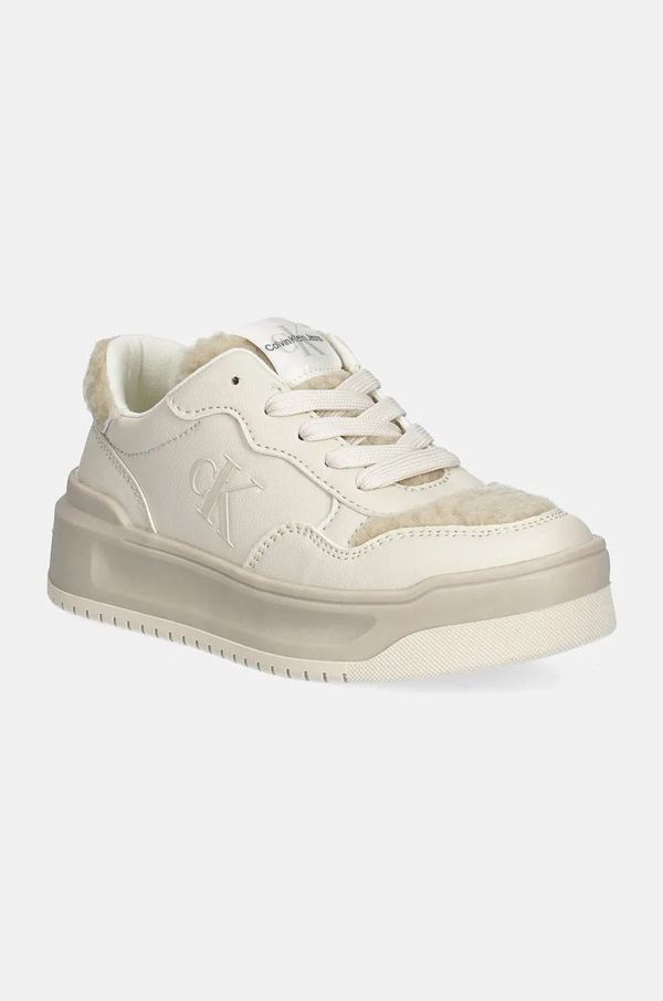 Calvin Klein Jeans Dječje tenisice Calvin Klein Jeans boja: bež, V3A9-80982