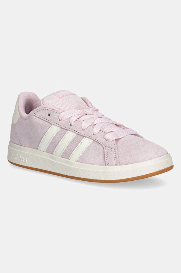 adidas Dječje tenisice od brušene kože adidas GRAND COURT 00s boja: ružičasta, JP5895