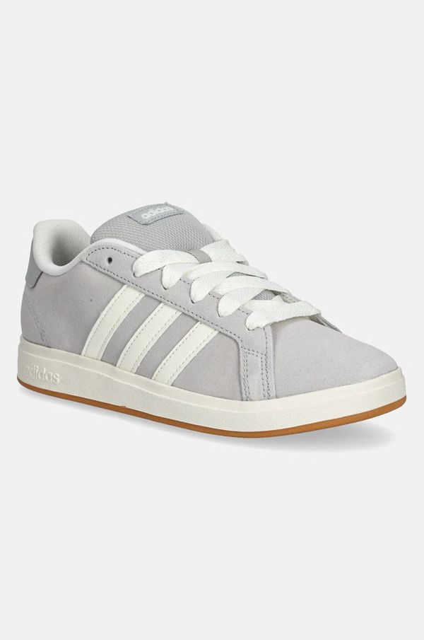 adidas Dječje tenisice od brušene kože adidas GRAND COURT 00s boja: siva, JH6179
