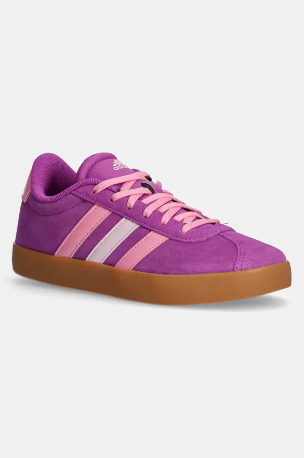 adidas Dječje tenisice od brušene kože adidas VL COURT 3.0 boja: ljubičasta, JH8726