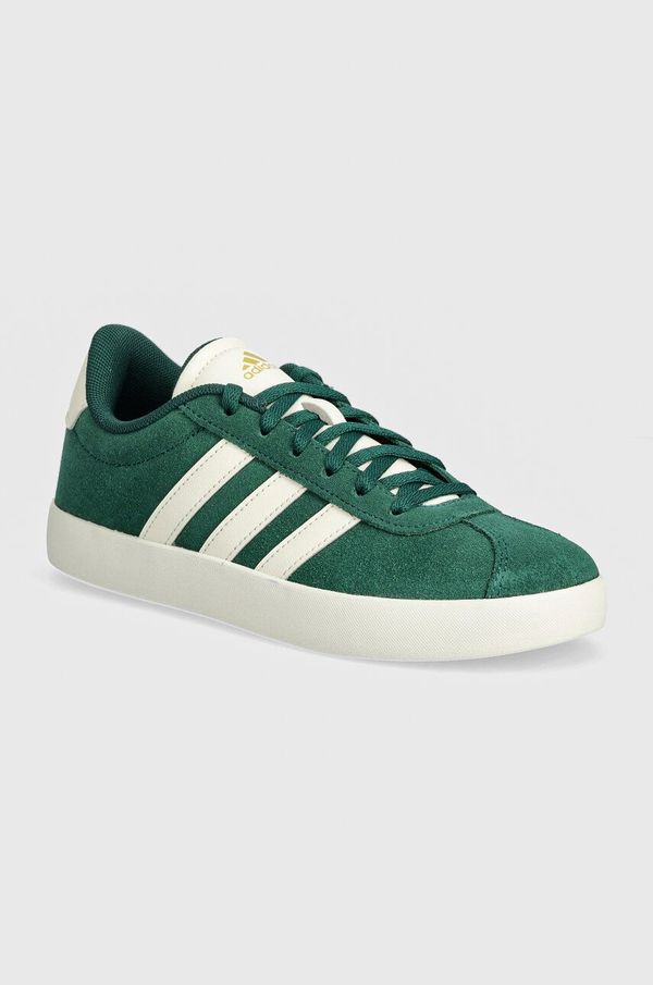 adidas Dječje tenisice od brušene kože adidas VL COURT 3.0 boja: zelena, ID6309