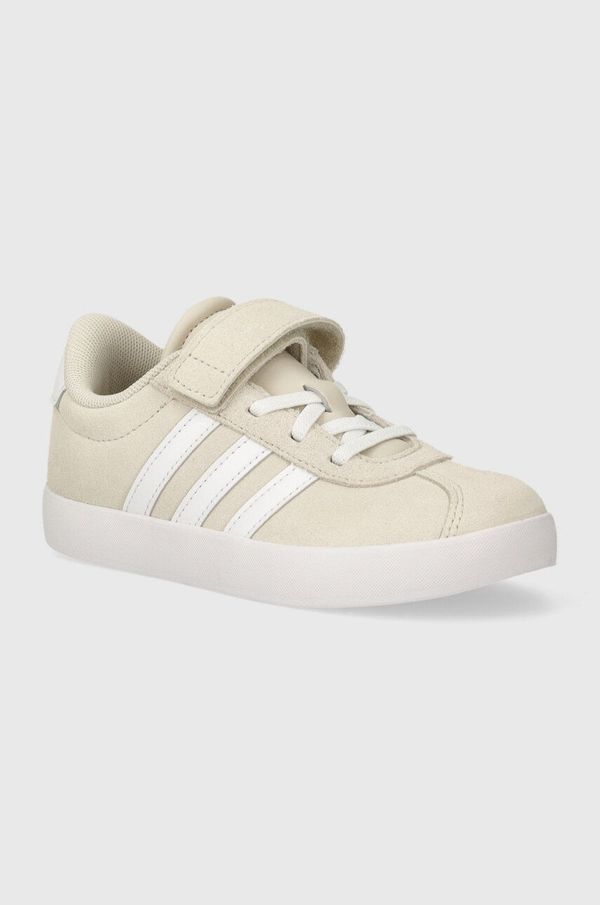 adidas Dječje tenisice od brušene kože adidas VL COURT 3.0 EL C boja: bež