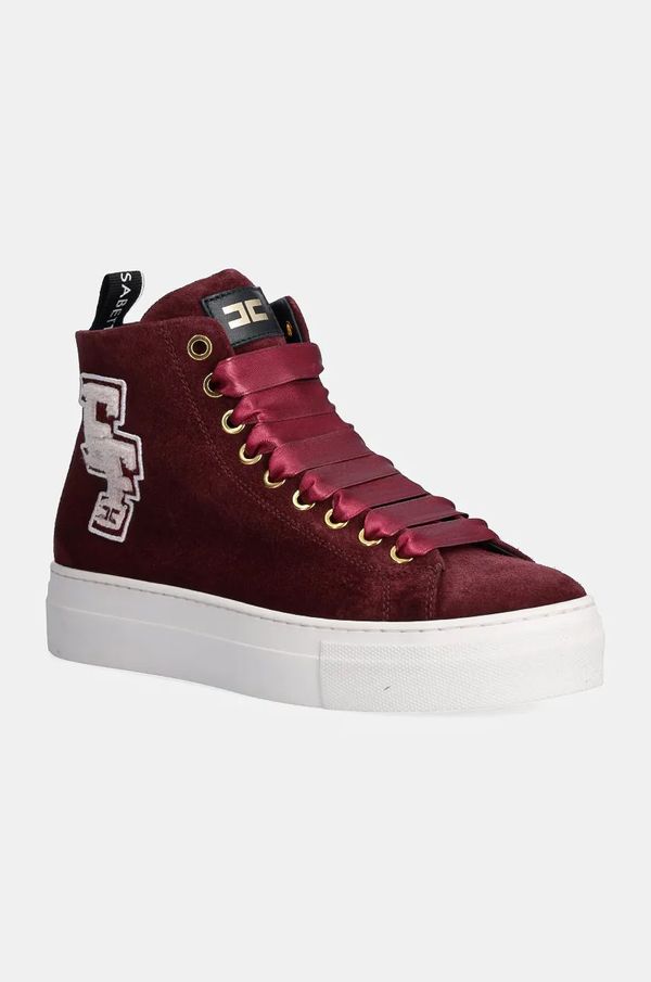 Elisabetta Franchi Dječje tenisice od brušene kože Elisabetta Franchi boja: bordo, F4A9.E0108.1279