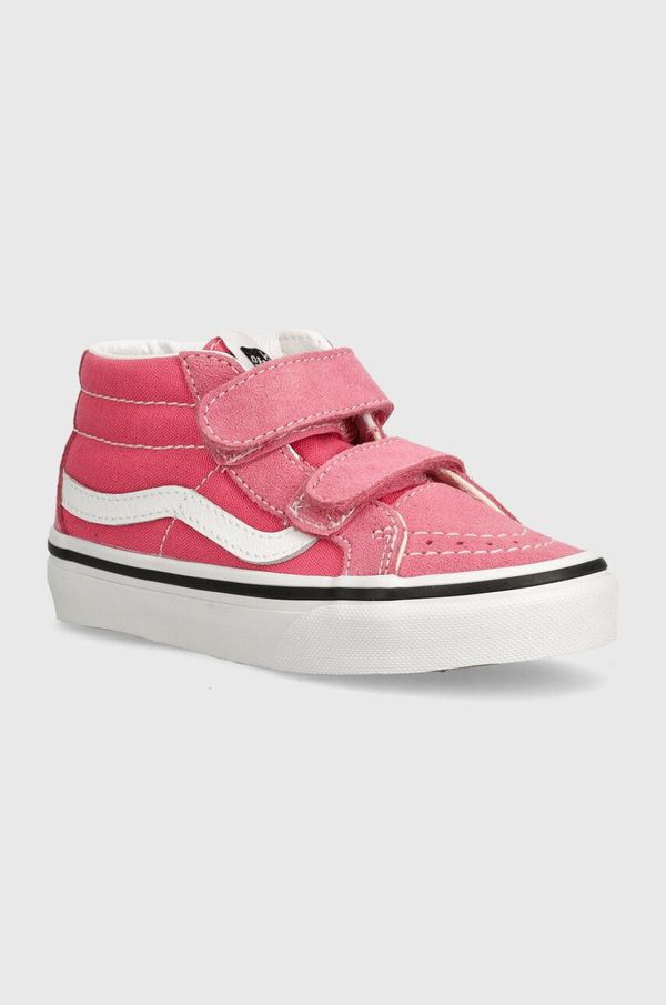 Vans Dječje tenisice od brušene kože Vans SK8-Mid Reissue boja: ružičasta, VN000CZ5CHL1