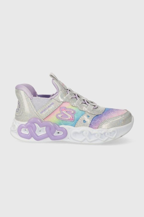 Skechers Dječje tenisice Skechers INFINITE HEART LIGHTS ETERNAL SHIMMER boja: srebrna