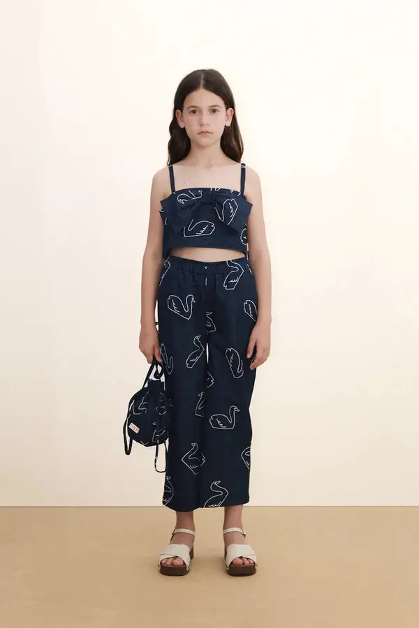 Tinycottons Dječje traperice Tinycottons BIG SWANS DENIM PANT