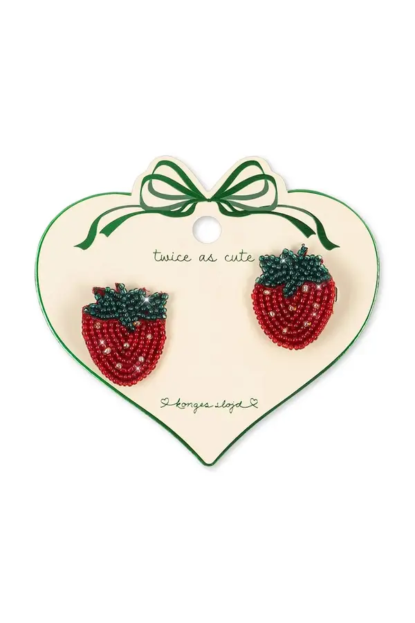 Konges Sløjd Dječje ukosnice za kosu Konges Sløjd 2 PACK STRAWBERRY BEADED HAIR CLIP 2-pack