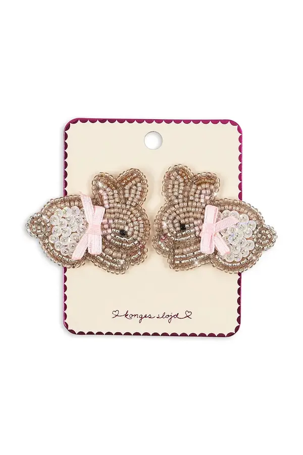 Konges Sløjd Dječje ukosnice za kosu Konges Sløjd BEADED BUNNY HAIR CLIPS 2-pack