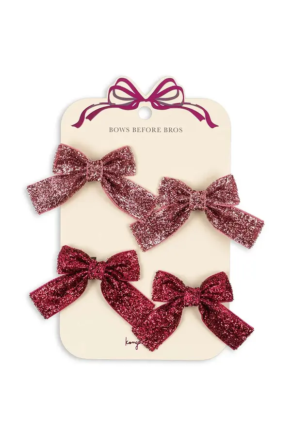 Konges Sløjd Dječje ukosnice za kosu Konges Sløjd GLITTER BOW HAIR CLIPS 4-pack