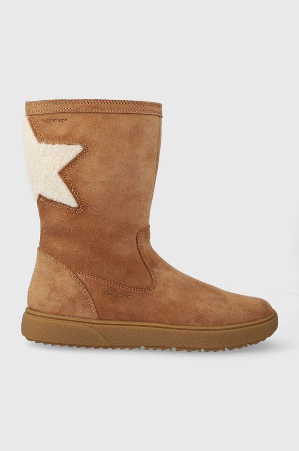 Geox Dječje zimske cipele od brušene kože Geox boja: smeđa