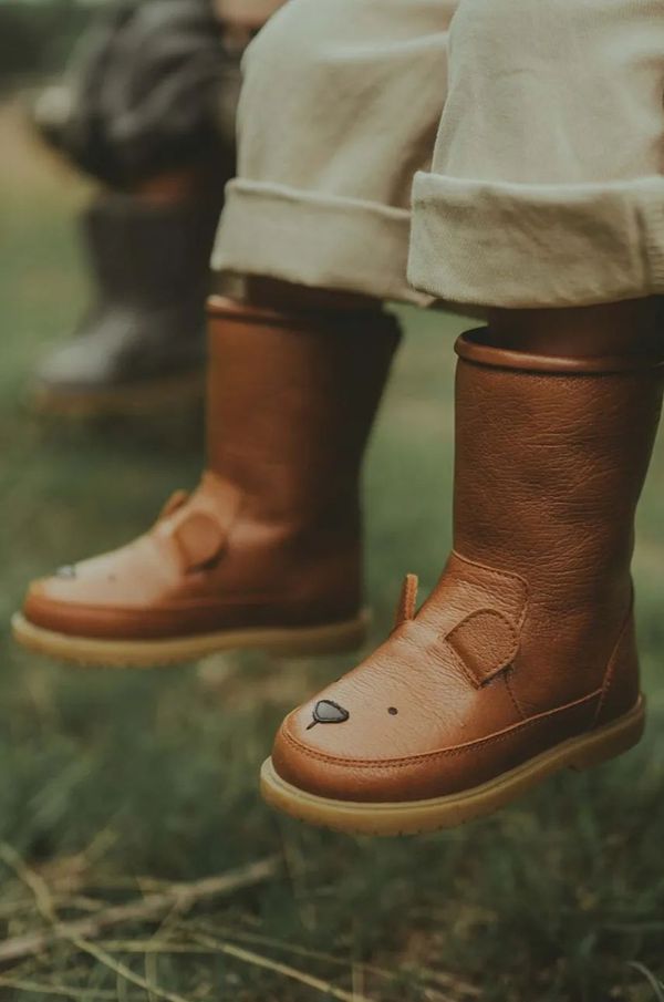 Donsje Dječje zimske kožne cipele Donsje Wadudu Classic Boots Bear boja: smeđa, 2022001
