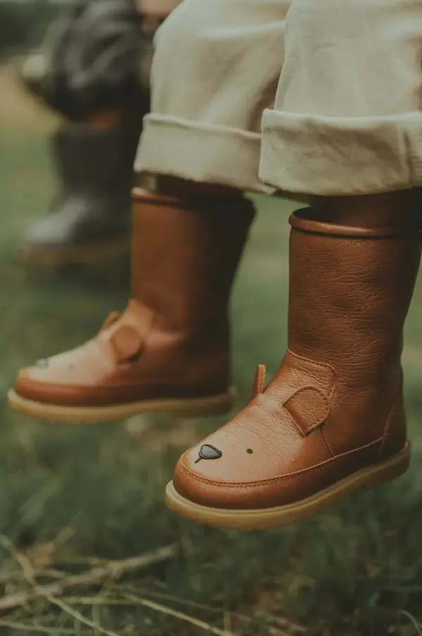 Donsje Dječje zimske kožne cipele Donsje Wadudu Classic Boots Bear