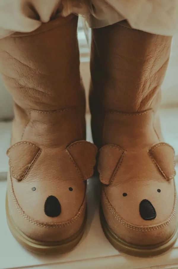 Donsje Dječje zimske kožne cipele Donsje Wadudu Classic Boots Koala boja: bež, 2022006