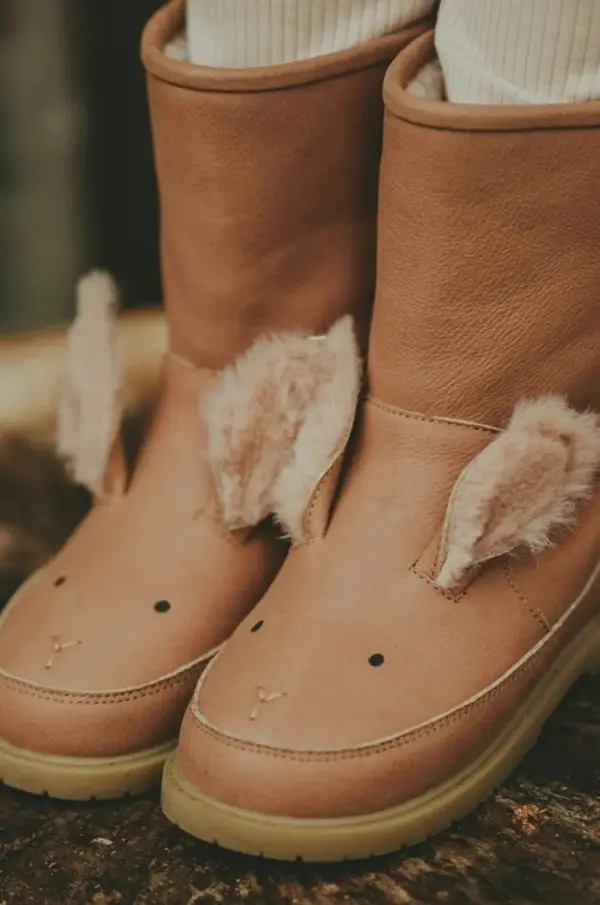 Donsje Dječje zimske kožne cipele Donsje Wadudu Exclusive Boots Fluffy Bunny