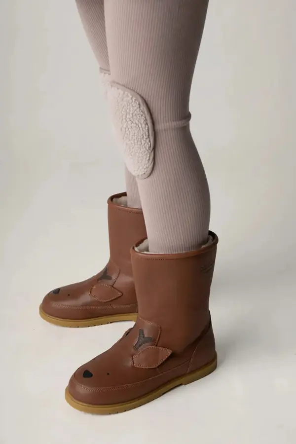 Donsje Dječje zimske kožne cipele Donsje Wadudu Special Boots Stag