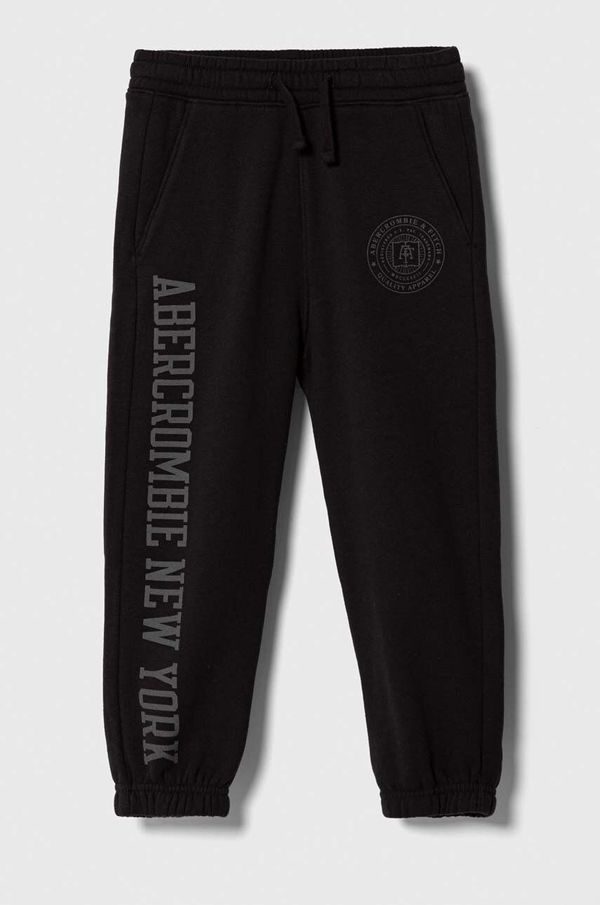 Abercrombie & Fitch Dječji donji dio trenirke Abercrombie & Fitch boja: crna, s tiskom
