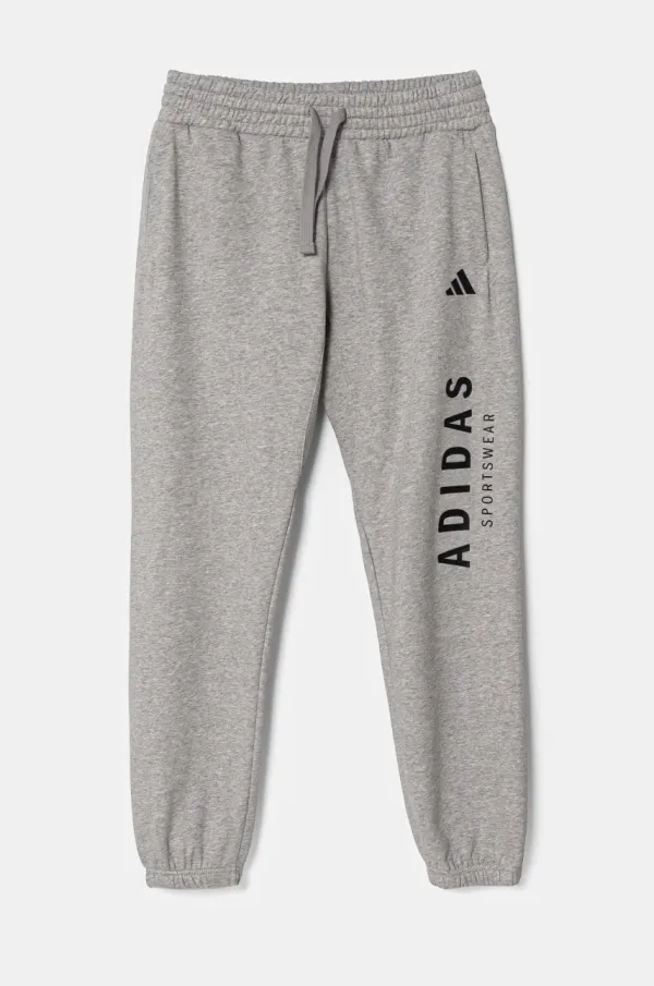 adidas Dječji donji dio trenirke adidas boja: siva, melanž, JC7640