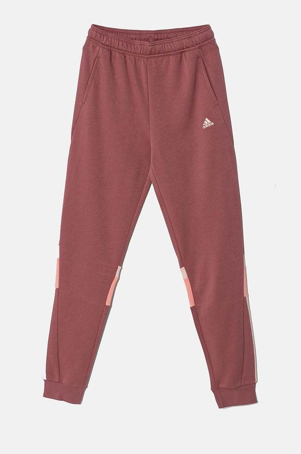 adidas Dječji donji dio trenirke adidas J 3S TIB PT boja: ružičasta, s uzorkom, IV7299