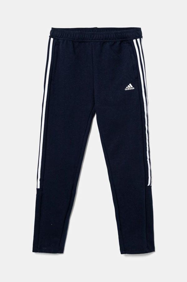 adidas Dječji donji dio trenirke adidas J HOT TIRO boja: tamno plava, s uzorkom, IY3208