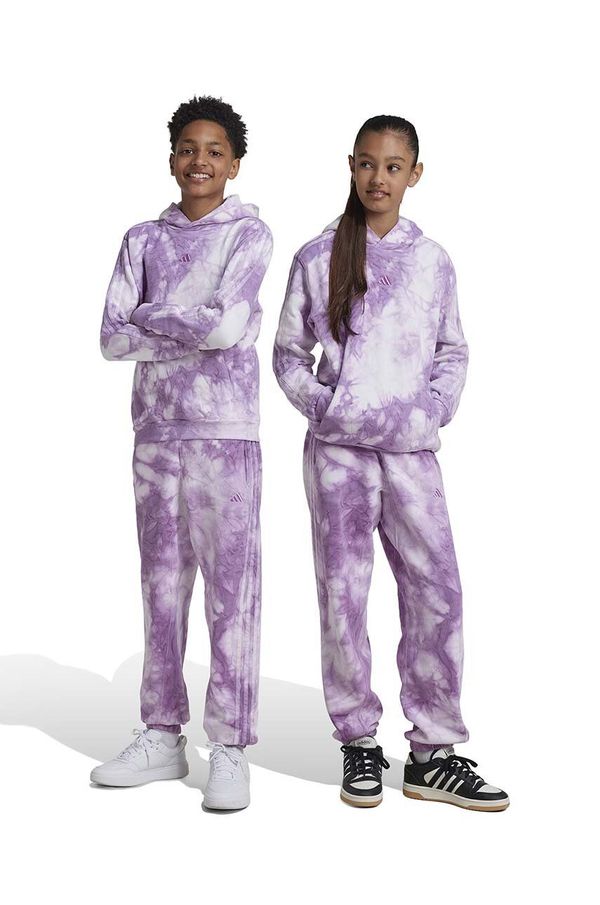 adidas Dječji donji dio trenirke adidas J SZN W PANT boja: ljubičasta, s uzorkom, IY7840