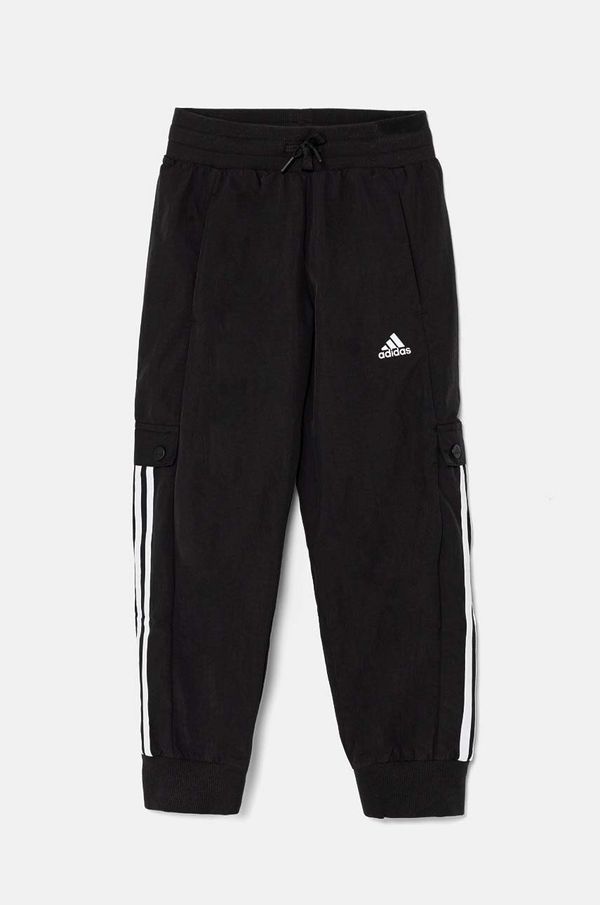 adidas Dječji donji dio trenirke adidas JGAM PANT boja: crna, s aplikacijom, IV7046