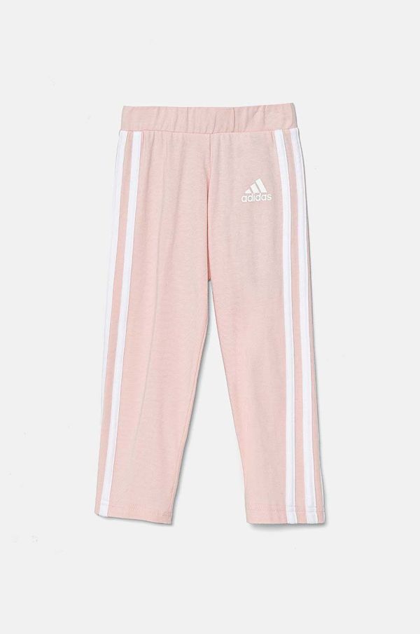 adidas Dječji donji dio trenirke adidas LK 3S TIGHT boja: ružičasta, s aplikacijom, IX7356