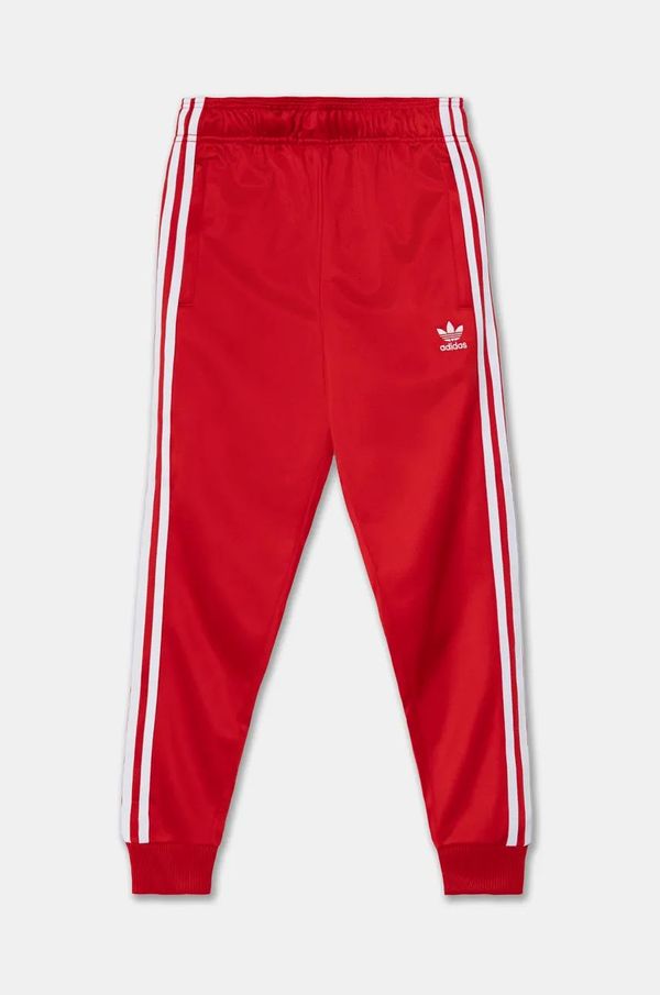 adidas Originals Dječji donji dio trenirke adidas Originals SST TRACK PANTS boja: crvena, s aplikacijom, IX7631
