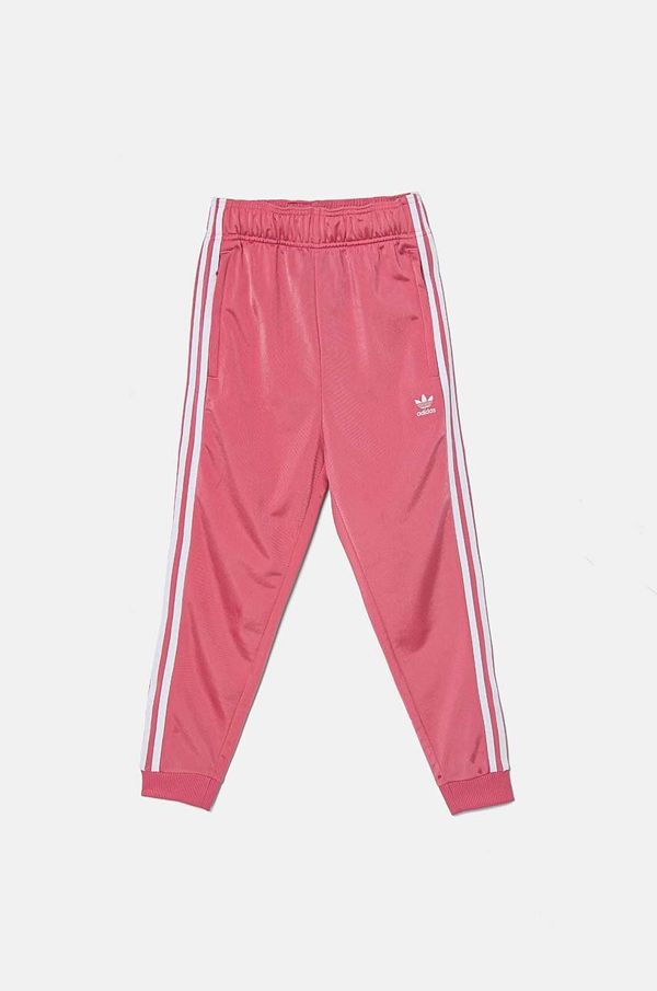 adidas Originals Dječji donji dio trenirke adidas Originals SST TRACK PANTS boja: ružičasta, s aplikacijom, IY7462