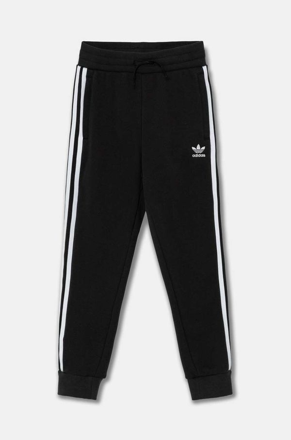adidas Originals Dječji donji dio trenirke adidas Originals TREFOIL PANTS boja: crna, s aplikacijom, IY7484