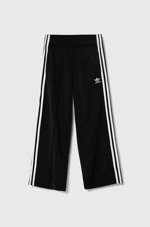adidas Originals Dječji donji dio trenirke adidas Originals WIDE PANTS boja: crna, s aplikacijom, IX7632