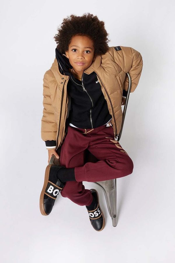 Boss Dječji donji dio trenirke BOSS boja: bordo, s tiskom, J51160