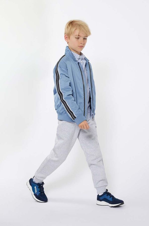 Boss Dječji donji dio trenirke BOSS boja: siva, bez uzorka, J51153