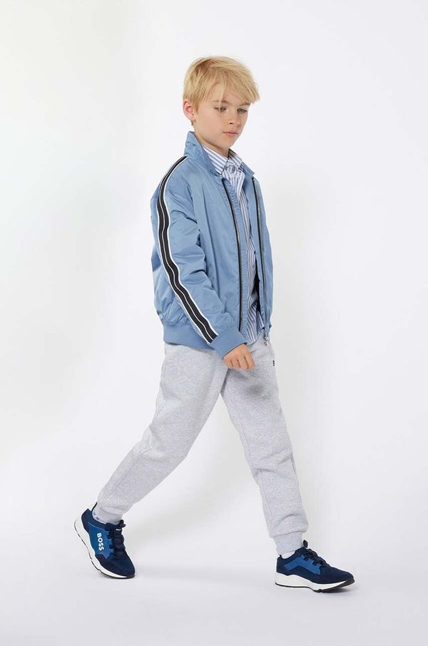 Boss Dječji donji dio trenirke BOSS boja: siva, bez uzorka, J51153