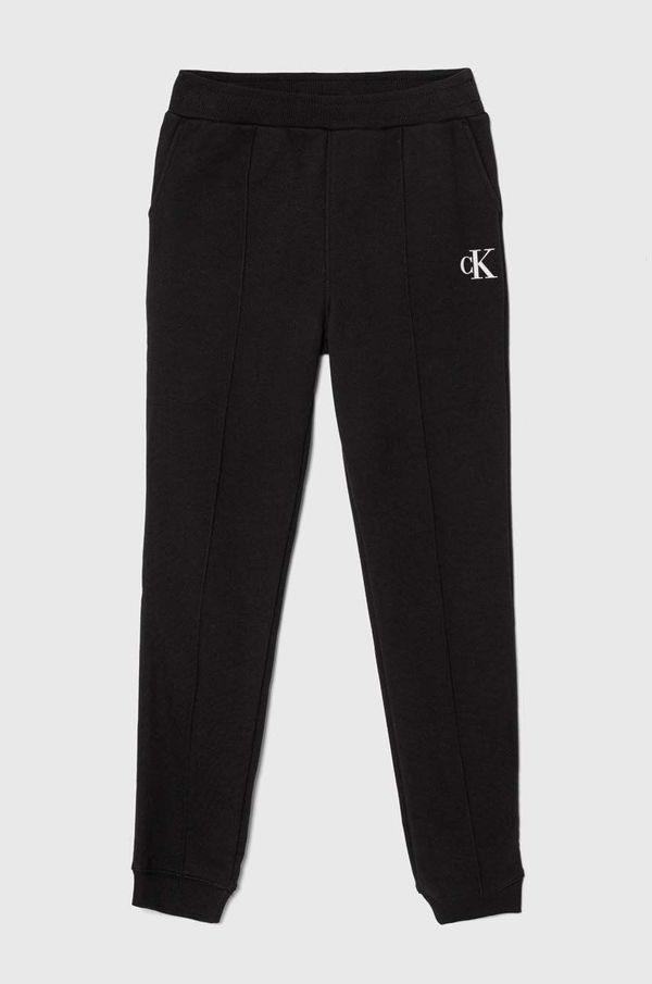 Calvin Klein Jeans Dječji donji dio trenirke Calvin Klein Jeans boja: crna, s tiskom