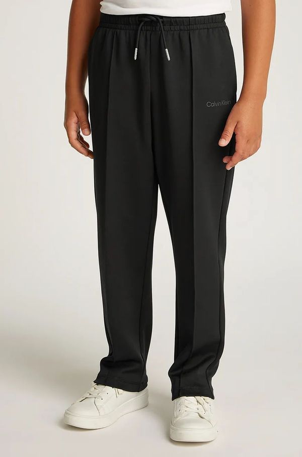 Calvin Klein Jeans Dječji donji dio trenirke Calvin Klein Jeans STRAIGHT LEG boja: crna, bez uzorka, IB0IB02347