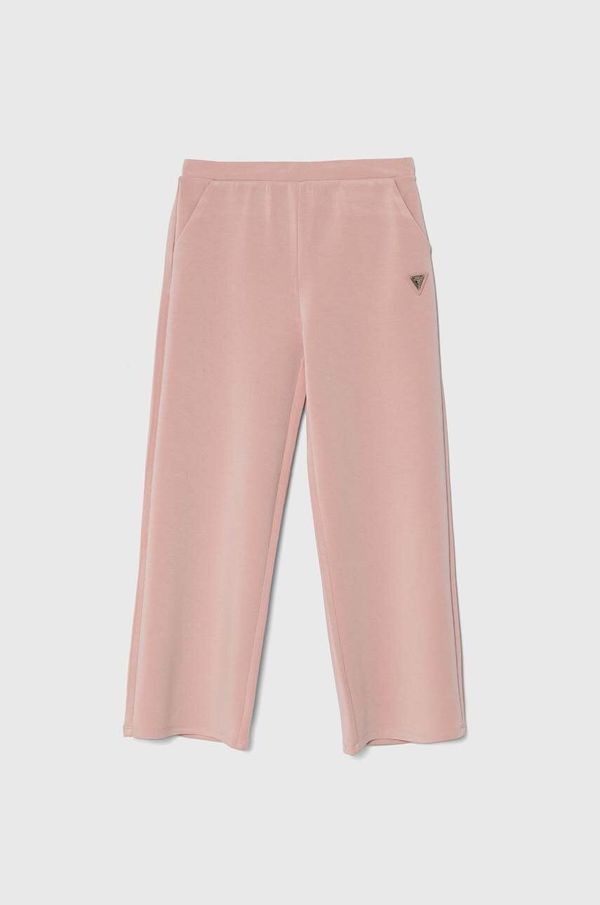 Guess Dječji donji dio trenirke Guess boja: ružičasta, bez uzorka, J4YB11 KCAY2