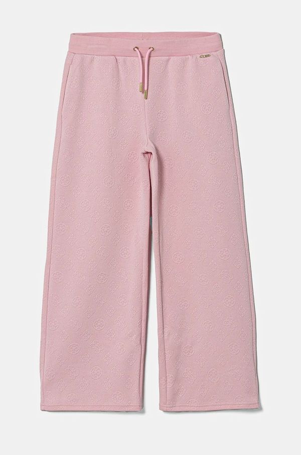 Guess Dječji donji dio trenirke Guess boja: ružičasta, bez uzorka, J5RB15 KCHR2