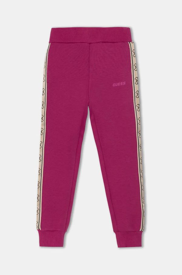 Guess Dječji donji dio trenirke Guess boja: ružičasta, s aplikacijom, J2YQ27 KB3P2