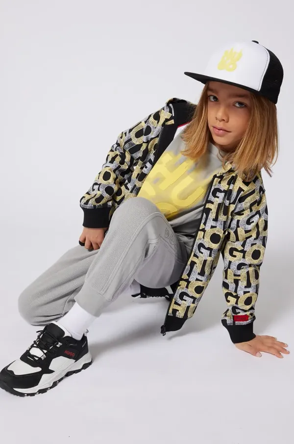 HUGO Dječji donji dio trenirke HUGO boja: siva, bez uzorka, G00363