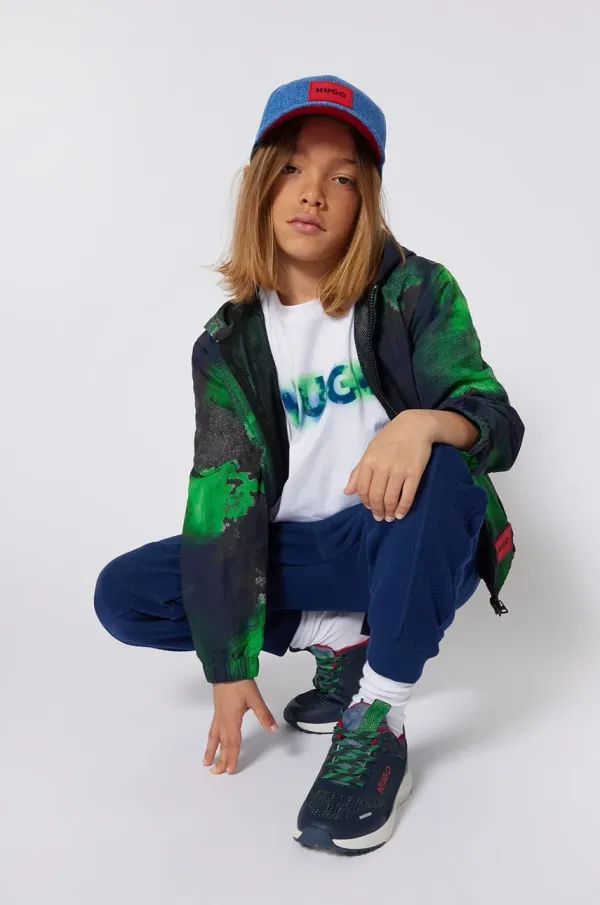 HUGO Dječji donji dio trenirke HUGO boja: tamno plava, bez uzorka, G00367