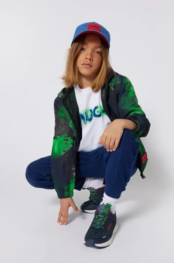 HUGO Dječji donji dio trenirke HUGO boja: tamno plava, bez uzorka, G00367